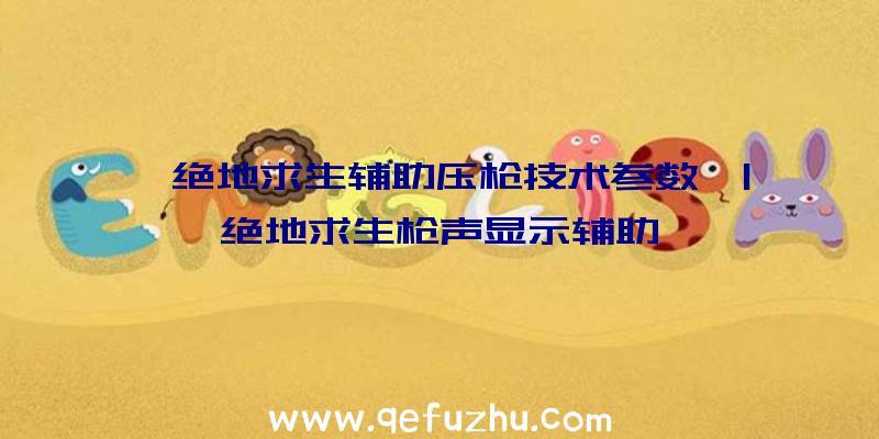 「绝地求生辅助压枪技术参数」|绝地求生枪声显示辅助